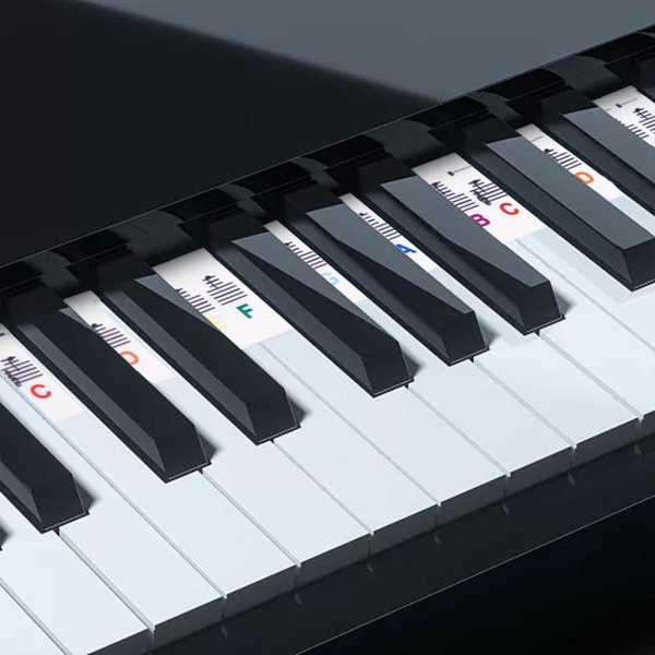 Avtagbara pianoklaviaturetiketter Silikonpianoklistermärken 88 black 1pcs
