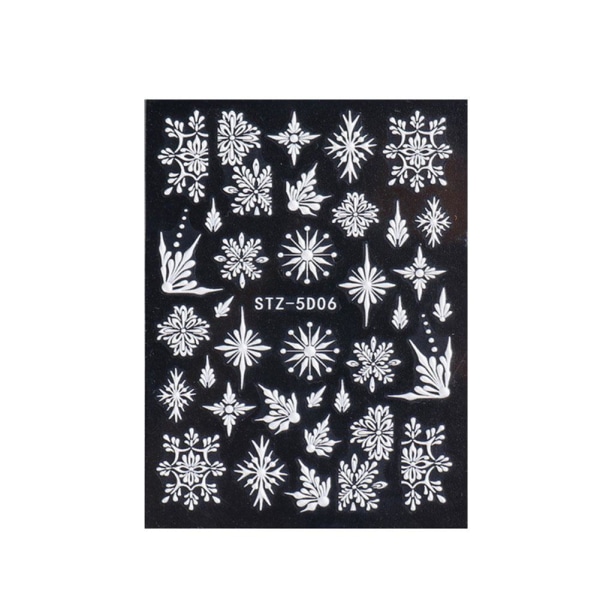 Nail Art Stickers Dekaler Julsnöflingor Julgranskulor Ren P STZ5D03 1pcs