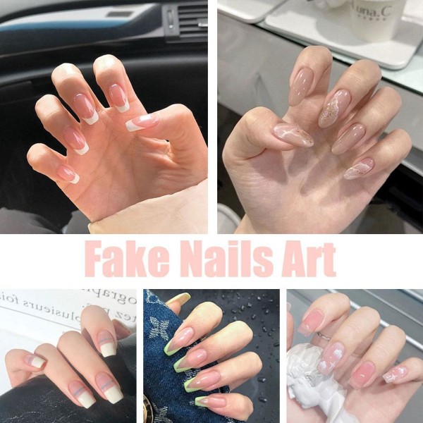 French Art Nail Natural Cover Fake Nails Healthy Beauty Nai A229 one-size