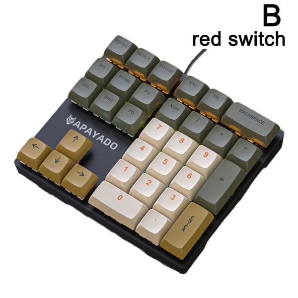 33 tangenter Mekaniskt tangentbord, vänsterhänt finansiell redovisning Min Glimmer red switch