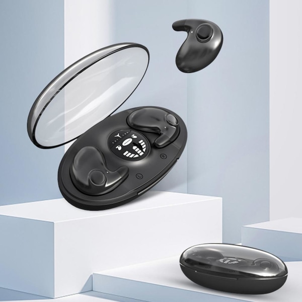 Invisible Sleep Wireless Earphone IPX5 Vattentät, dubbelt brus black 1pcs