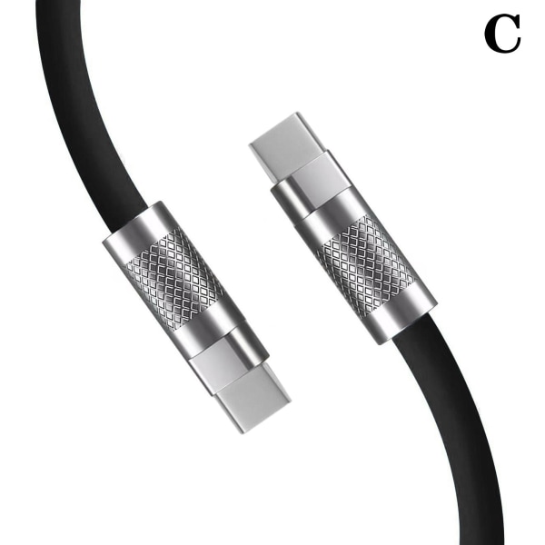 120W 6A Supersnabbladdning Typ C flytande silikon U/ Kabel USB black 1.2m c to c
