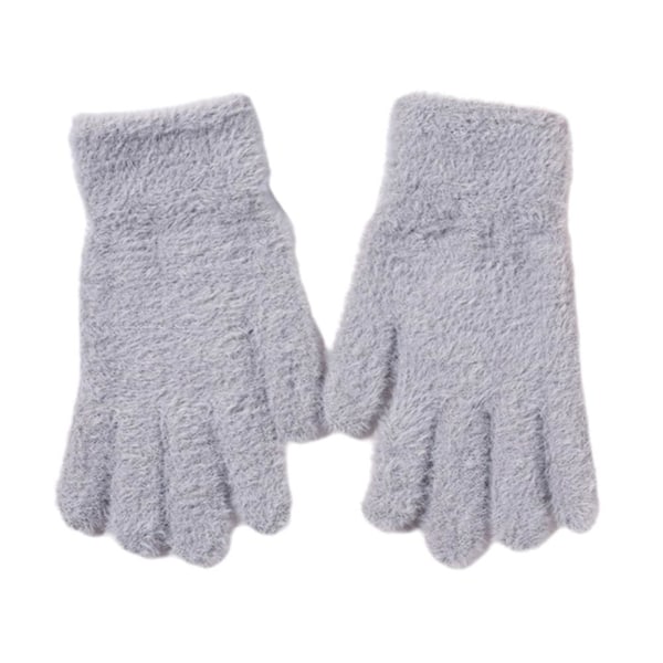 Vinterhandskar i koreansk stil, imitation mink, plysch, varma GX Gray One size