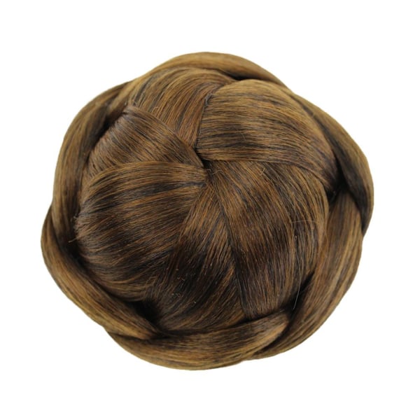 Flätad håruppsättning för bröllop, clip-in chignon, retro hår  2# 12cm