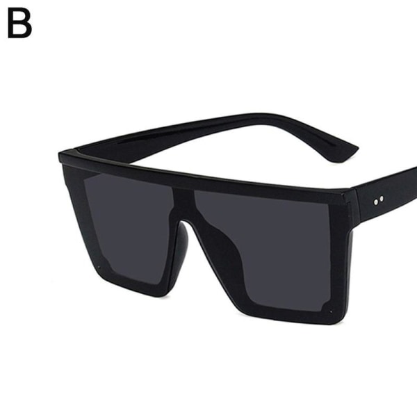 Damsolglasögon för damer fyrkantiga Oversized Luxury Flat Deco black One-size