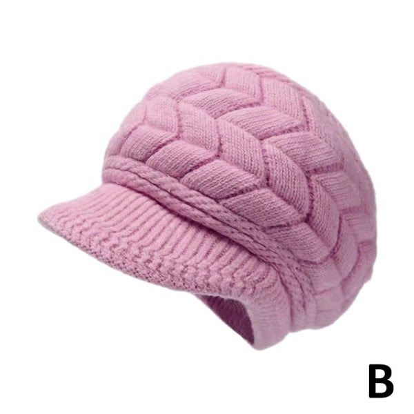 JHIALG Dammössa för kvinnor, varm slouchy mössa med brätte stickad beanie Purple One size