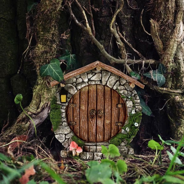 pulunto Miniatyr Fairy Gnome Dörrfigurer Fairy Garden Door A D One-size