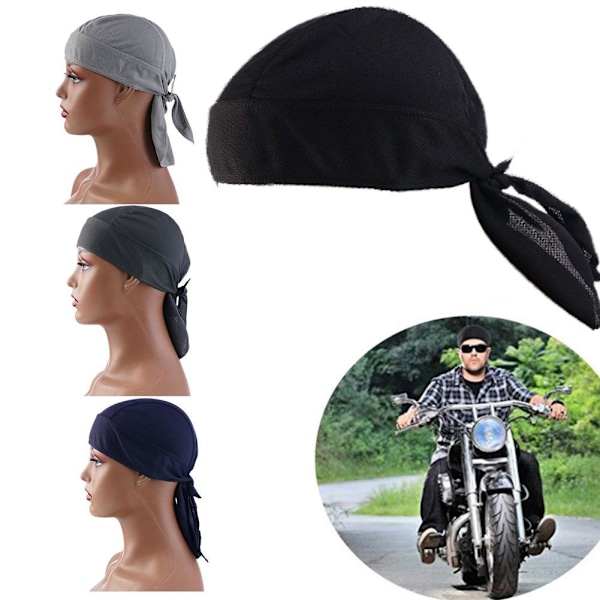 Cykelmössa Dew Rag Doo Rag Du Rag Svettavvisande Beanie Skull Ca grey one-size