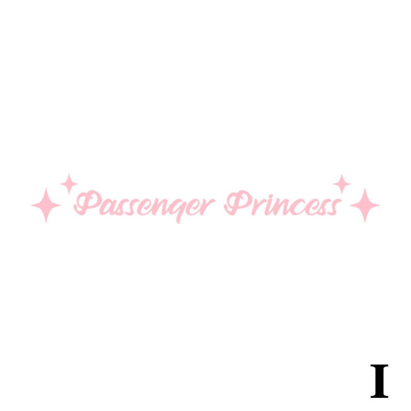Passenger Princess Decal Sticker, Princess Sticker, Back View Mir Pink 10CM*2CM
