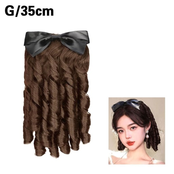 Beavorty Hair Comb Lockig hästsvans viktoriansk peruk Kvinnor Peruker Mänsklig light brown 35cm