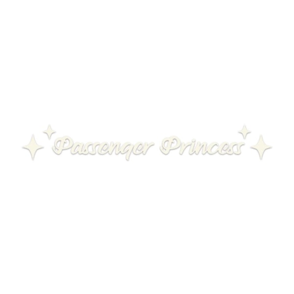 Passenger Princess Decal Sticker, Princess Sticker, Back View Mir White 10CM*2CM