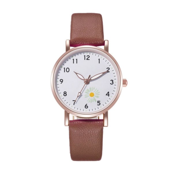 Koreanskt mode lysande watch Enkelt läderbälte Damkvarts Pink One size