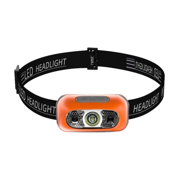 Ljus vattentät huvudlampa strålkastare LED USB uppladdningsbart huvud orange2 58*35*34mm