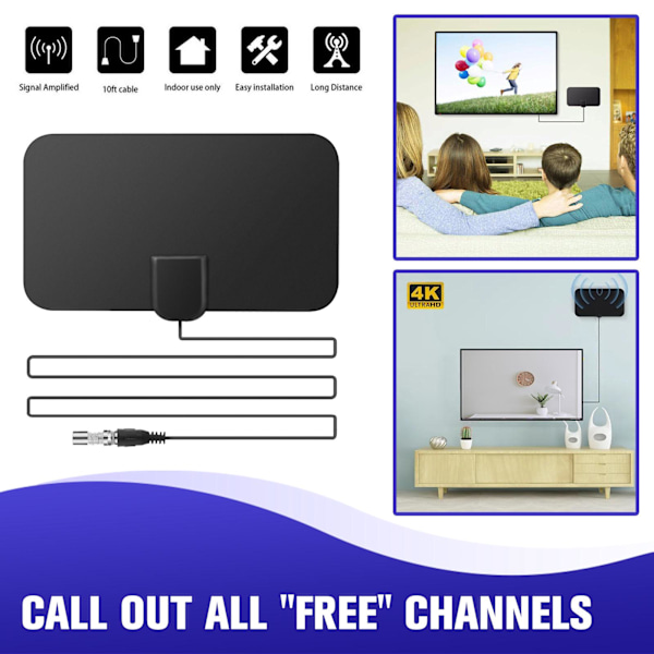 TV-antenn Digital Inomhus HD Antenn HDTV 4K 1080P HD Skywire 980