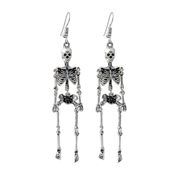 Halloween Skeleton Örhängen Spöklika manliga och kvinnliga skalle Skeleto Man One size
