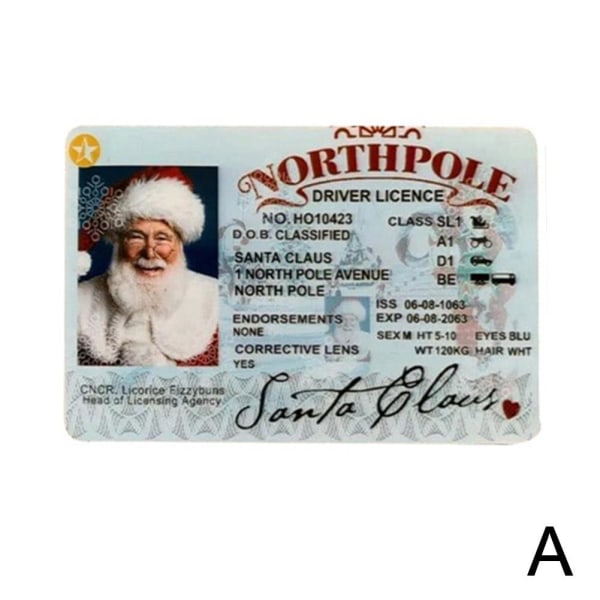 1st Santa Lost Driver's License Card DIY Santa Lost ID Card San A one size