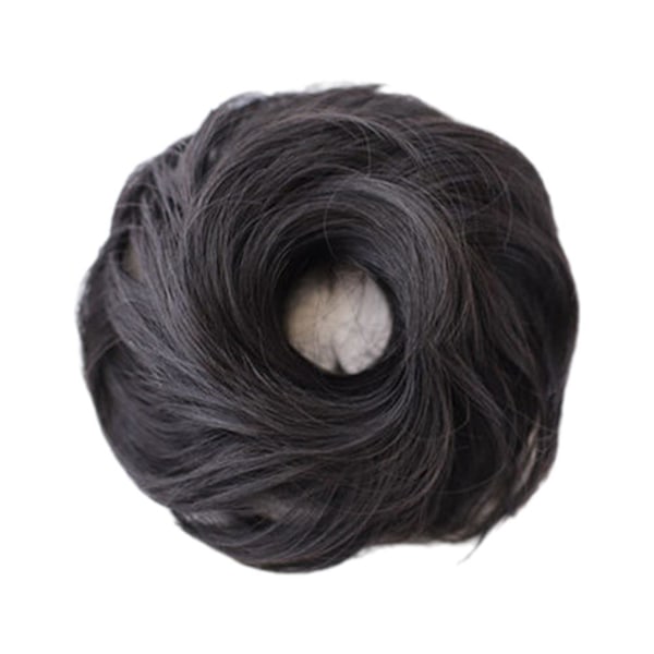 Hårbulle för kvinnor Syntetiskt hår Lockigt Rakt Slarvigt Hårbulle Scrunchies Natural Black straight hair