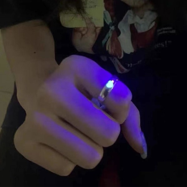 Mode Hjärtformad lysande ring justerbar Blue One size