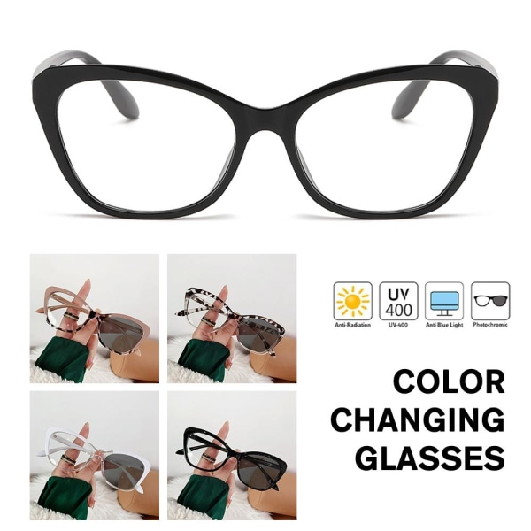 2023 färgskiftande Cat Eye Blue Light Blocking Glasögon för kvinnor style1 one-size