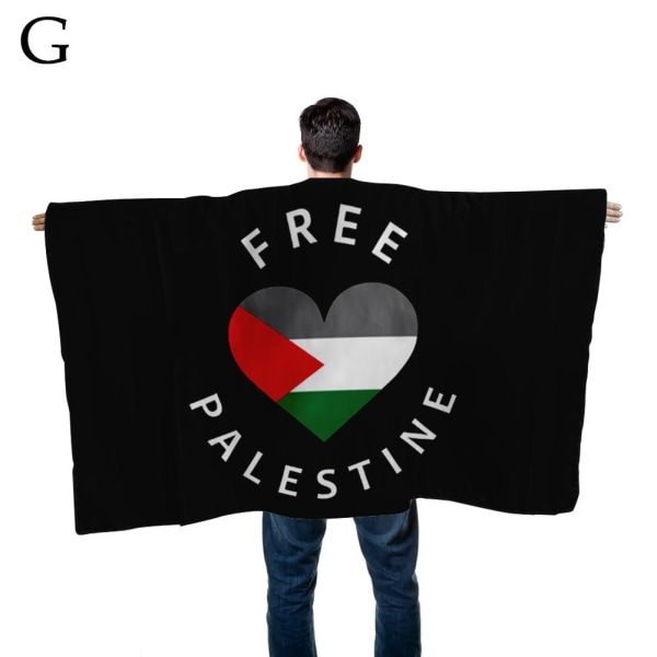Freedom Palestine Flag Cape Cloak Costume- 90*150cm I StandWith black6 90*150cm