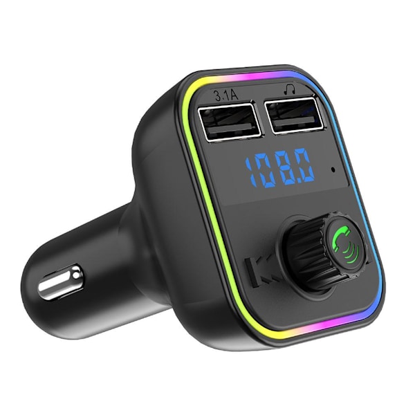 Bluetooth 5.0 Trådlös Bil FM-sändare MP3-spelare Radio 2USB C