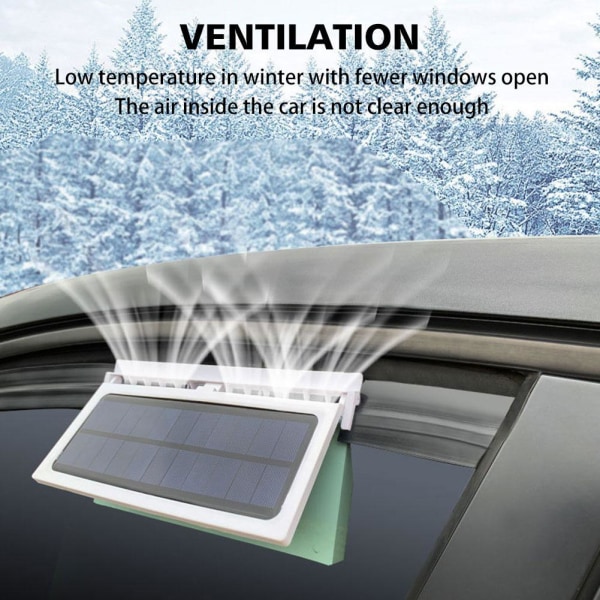 Soldriven bilkylfläkt Kylare Auto Window Ventil Black 1set