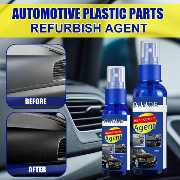 Car Plastic Restore Coating Agent Auto Exteriör-Reparation Rengöring-Ref A 2pcs