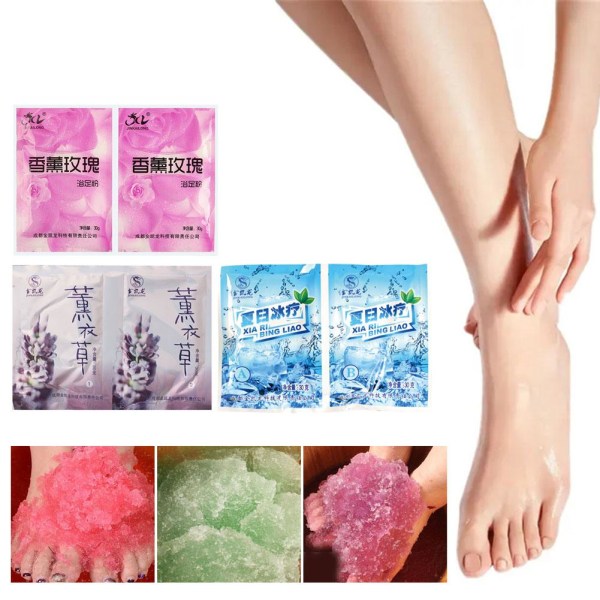 Foot SPA Salt med Exfolieringsscruber - Rose Bubble Bath Powder Pink 2pcs