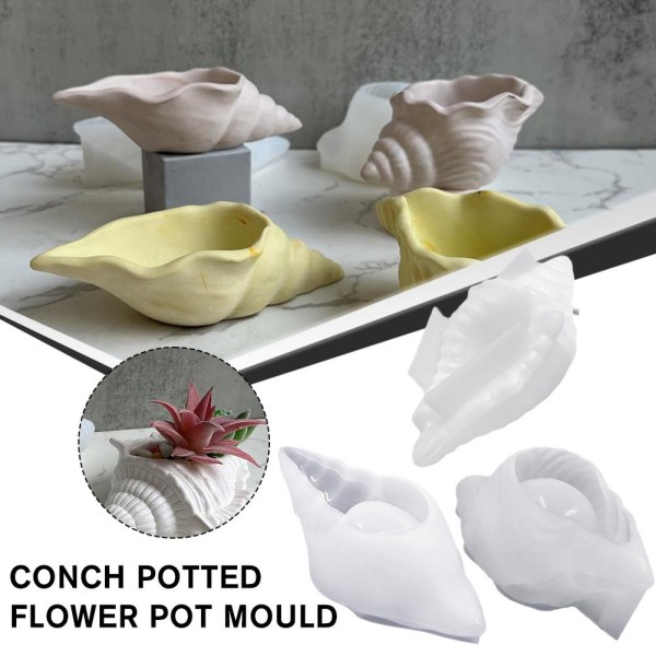 DIY Conch blomkruka Betong Handgjorda mould Skalform Make up B one size