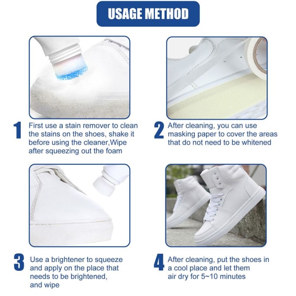 Vita skor Rengöringsartefakt - 2st tvättmedel 17c7 | Fyndiq