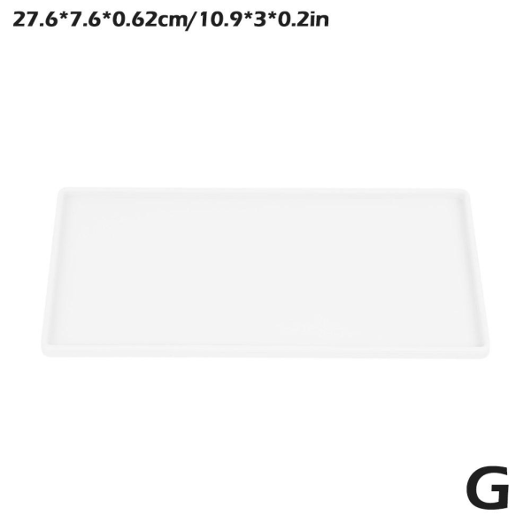 Halkskyddad silikon badhållare med vridbar platt bricka Square De white 27.6*7.6*0.62cm/10.9*3*0.2in