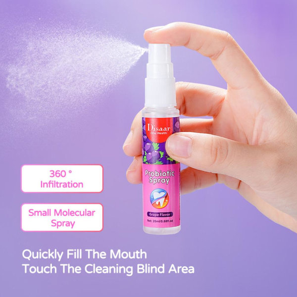 LemonGrapeMint Andedräktsspray för Fräsch Andedräkt och Lukt )у ьι χ' μ purple 20ml