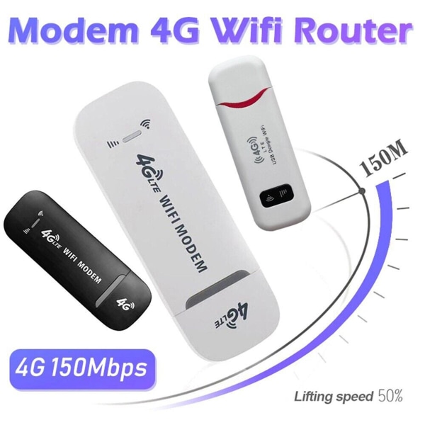 Olåst 4G LTE trådlöst WIFI USB Dongle Stick Mobile Hotspot Mo black One-size