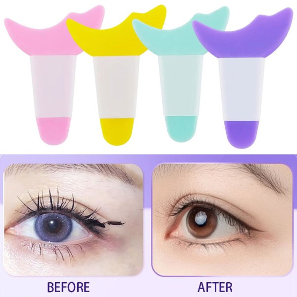 2x Eye Makeup Aid Professional Eyeliner Mall Mascara Baffle purple one size