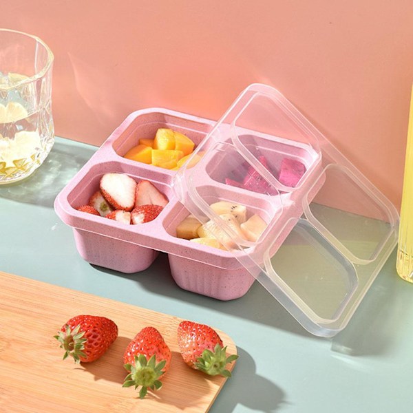 Bento Lunchbox Snackbehållare Läckagesäkra Bento Snackboxar beige 1pcs