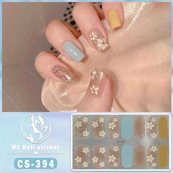 NYA 14 Remsor Nagelsticker Självhäftande DIY Snygga Naglar CS388 14pcs