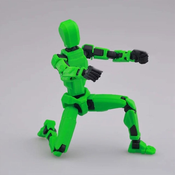 Actionfigur Multi-leddad Rörlig Robot 3D-tryckt Mannequin T green one-size