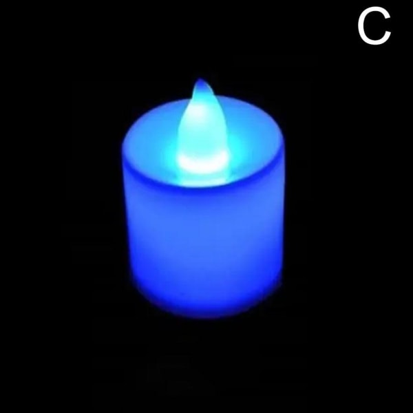 Uppladdningsbara värmeljus rörligt flimmer Flamlösa LED-ljus 202 blue 1pc