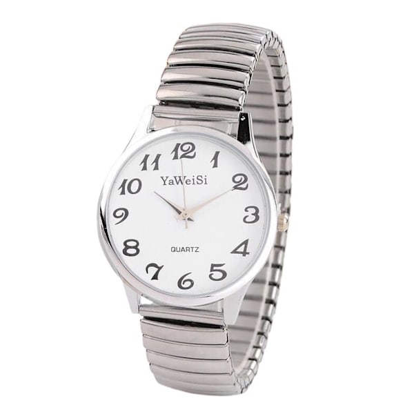 NYA Unisex Armbandsur Kvartsur Expandable Stretch Herrar Dam silver Female