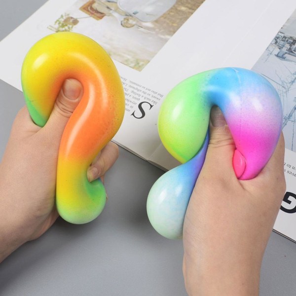 Rainbow Stress Relief Ball -Sensorisk Fidget ToySqueeze BallsBarn 7cm one size