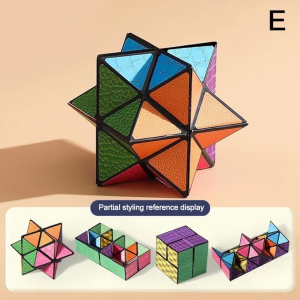 3D Magic Cube Stress Relief Leksaker Geometri Rubiks Cube Toy Infin texture one-size
