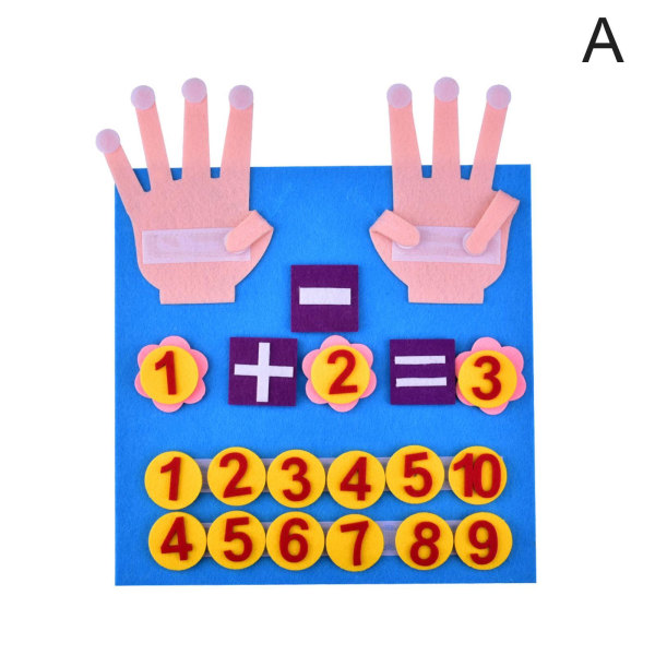 Kid Leksaker Filt Finger Siffror Math Barn Räkna Lärande Tod blue 1set