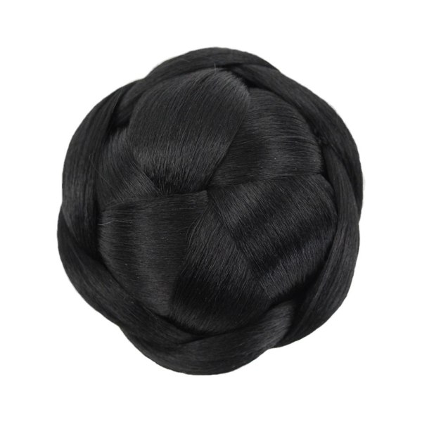 Flätad håruppsättning för bröllop, clip-in chignon, retro hår  2# 12cm