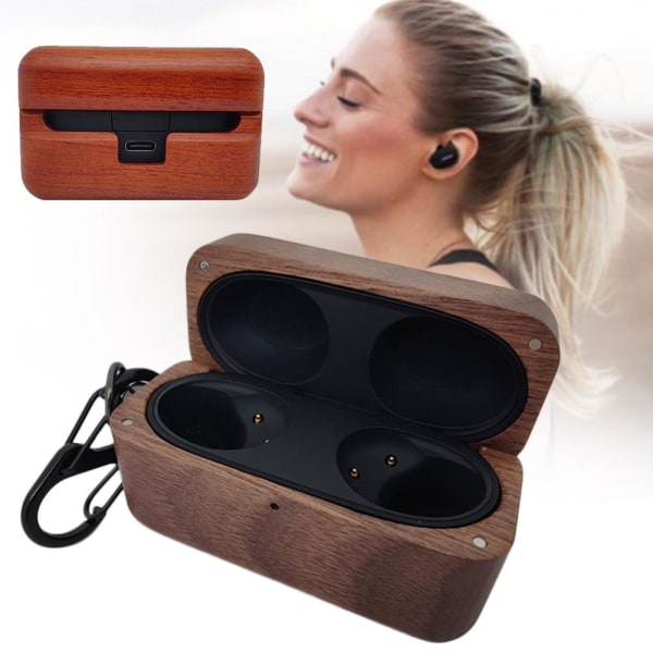 för Sony WF-1000XM5 case för hörlurar i trä rosewood with hook