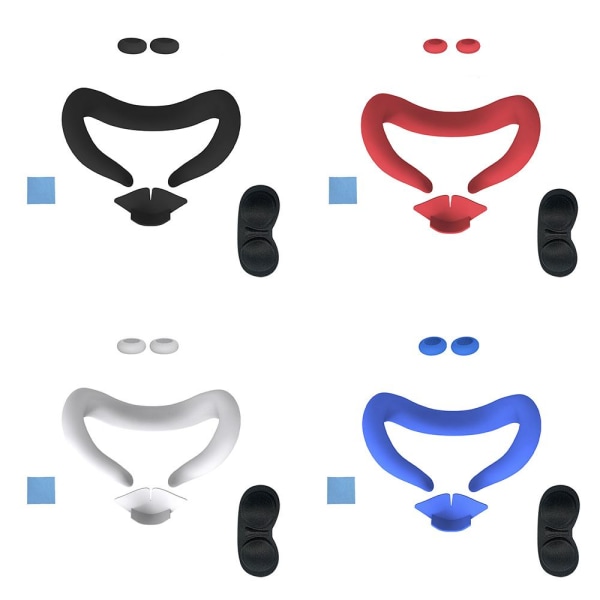1 Silikontillbehör för Meta Q-uest 3 VR Face/Controller Grip/ black one-size