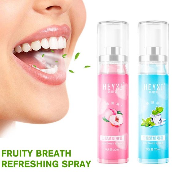 Refreshing Mouth Spray Anti Bad Breath Mouth Freshener Fruity Fl Iced Mint# 20ml