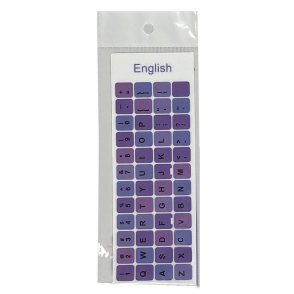 Laptop engelskt tangentbordsdekal Macaron Color Button Sticker Des colorful purple One-size