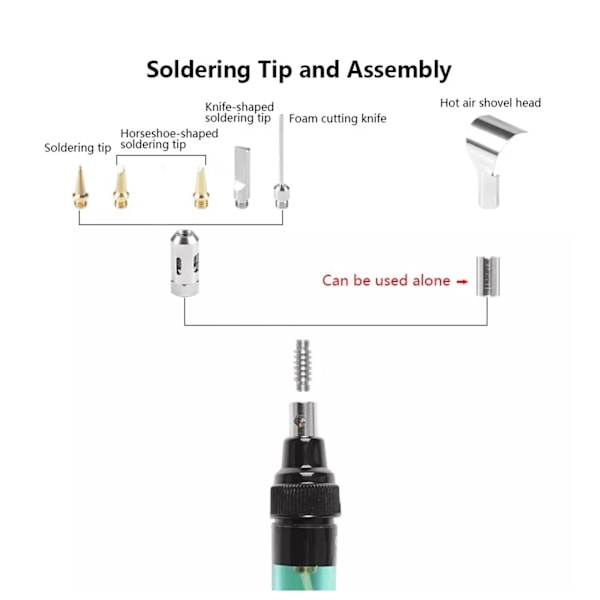 Butangaslödkolv Trådlös Svetsbrännare Penna Verktygsuppsättning Se