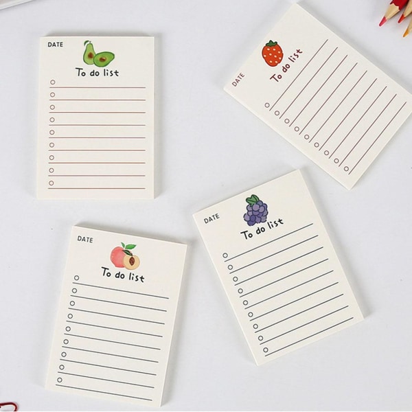 Cute Fruit Note Pad Att-göra-lista Hand Account Memo Message Paper P avocado one size