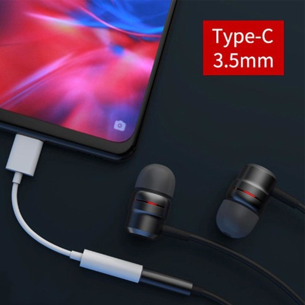 XIAOL USB Typ C till 3,5 mm adapter för hörlursuttag, Tpye-C black for type c